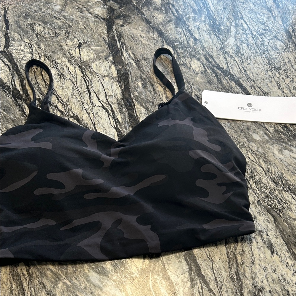 CRZ YOGA Dark Camo Sports Bra